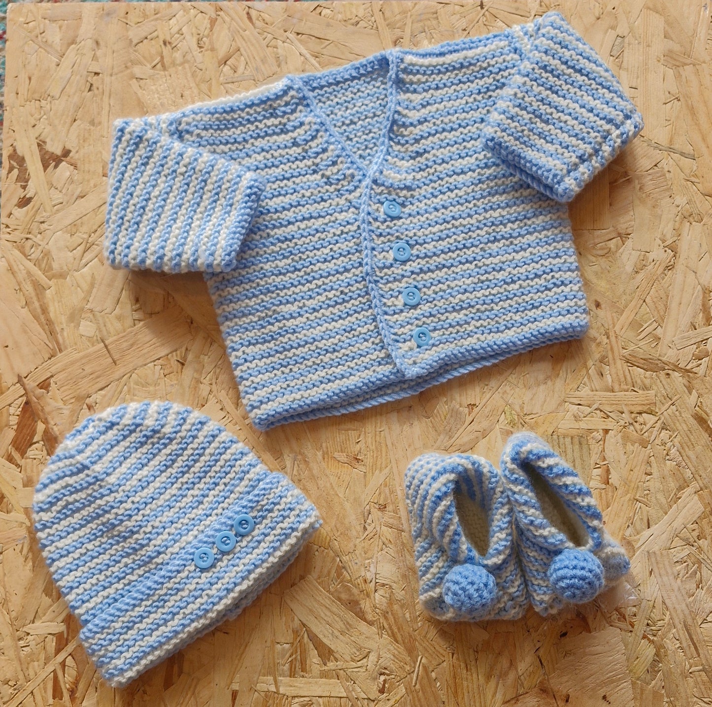 3 piece crochet set 100% wool