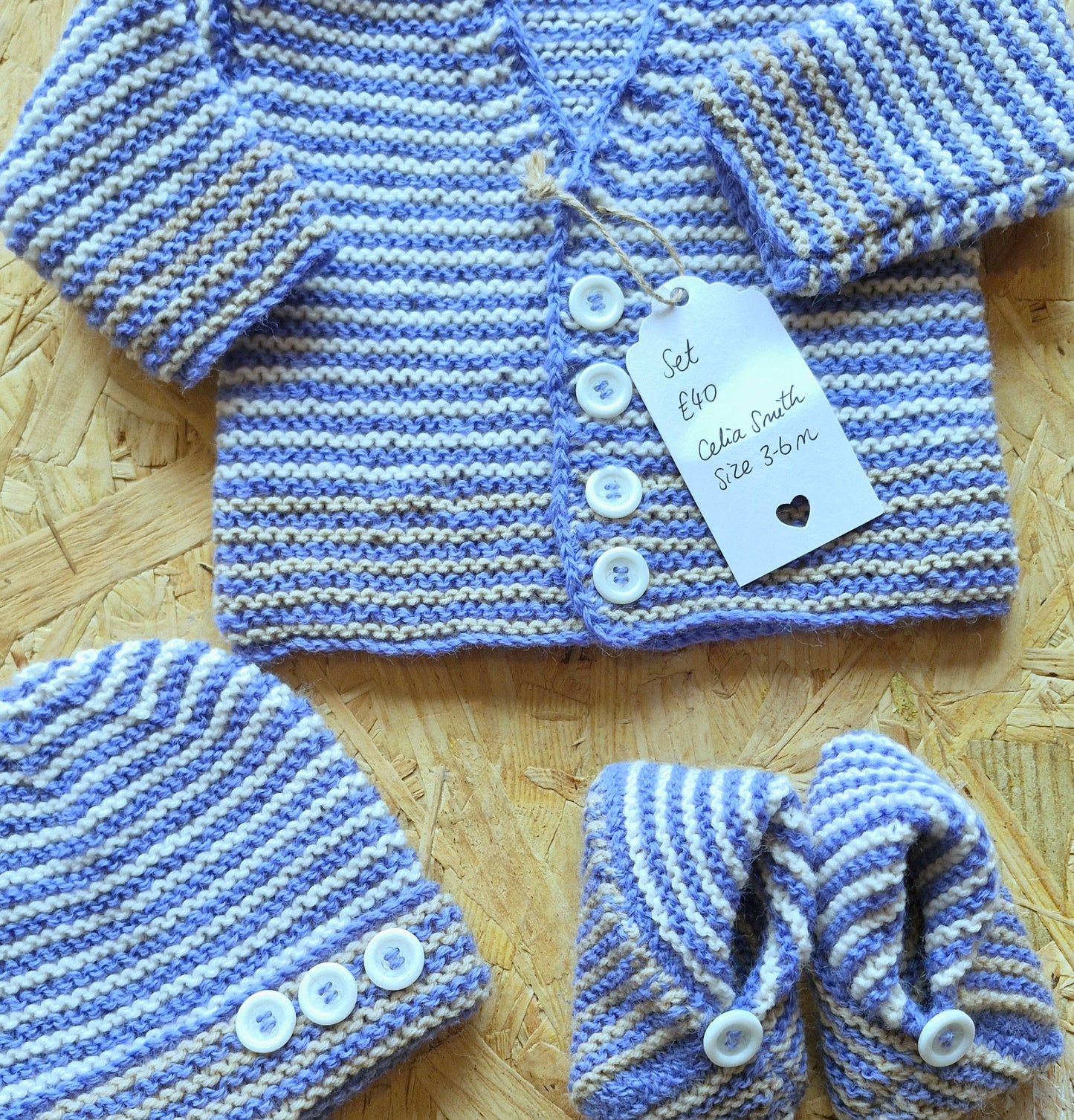 3 piece crochet set 100% wool