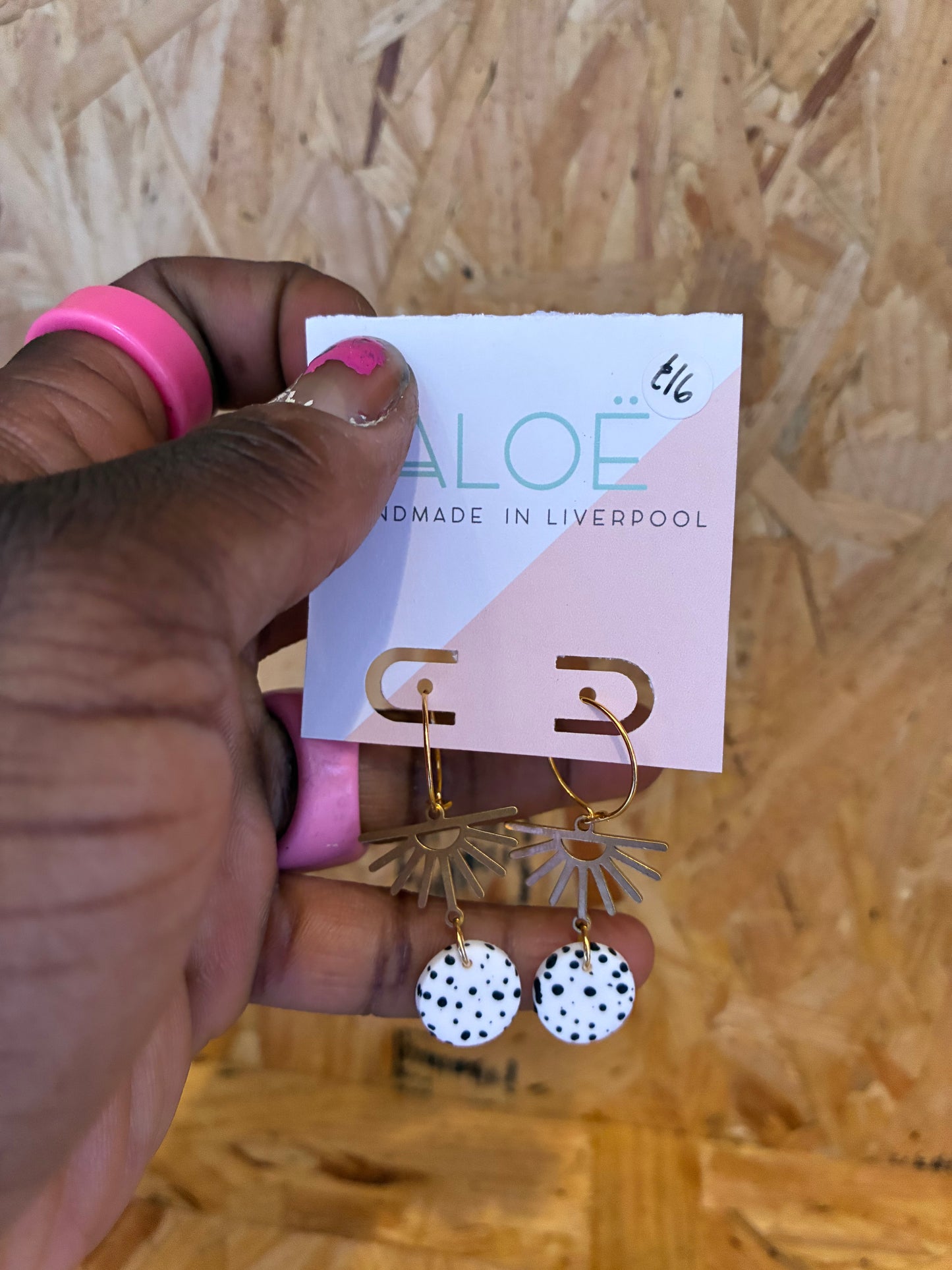 Polka dot starburst earrings