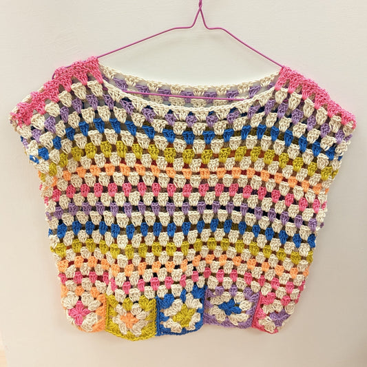 Pastel crochet crop top M/L