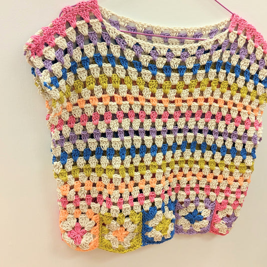Pastel crochet crop top M/L
