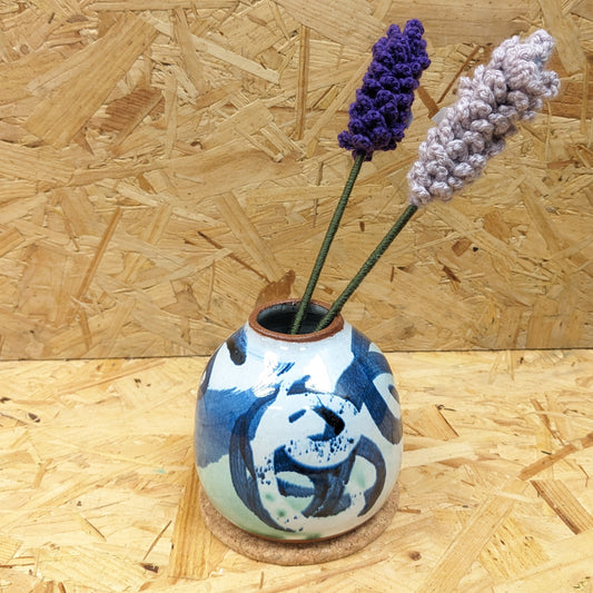 Swirl detail Ceramic Bud Vase handmade in Leeds