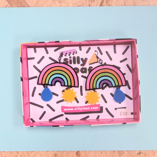 Rainbow weather earrings