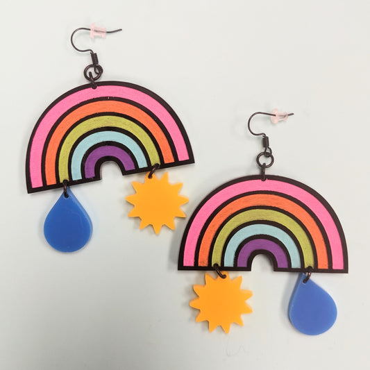 Rainbow weather earrings