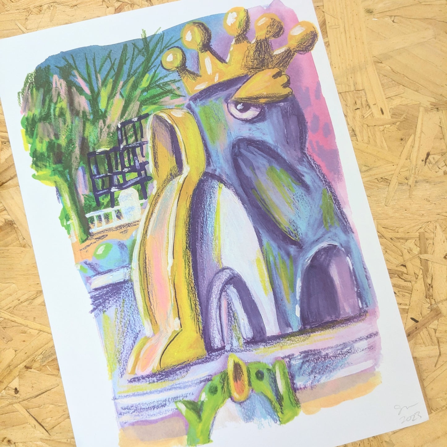 A4 Penquin park print