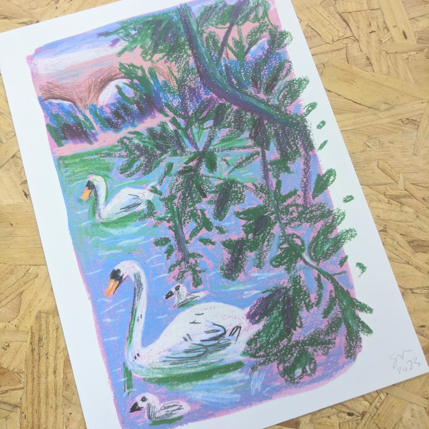A5 Swan print