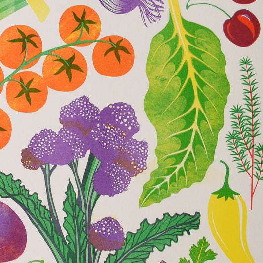 A3 Fruit & veg riso print