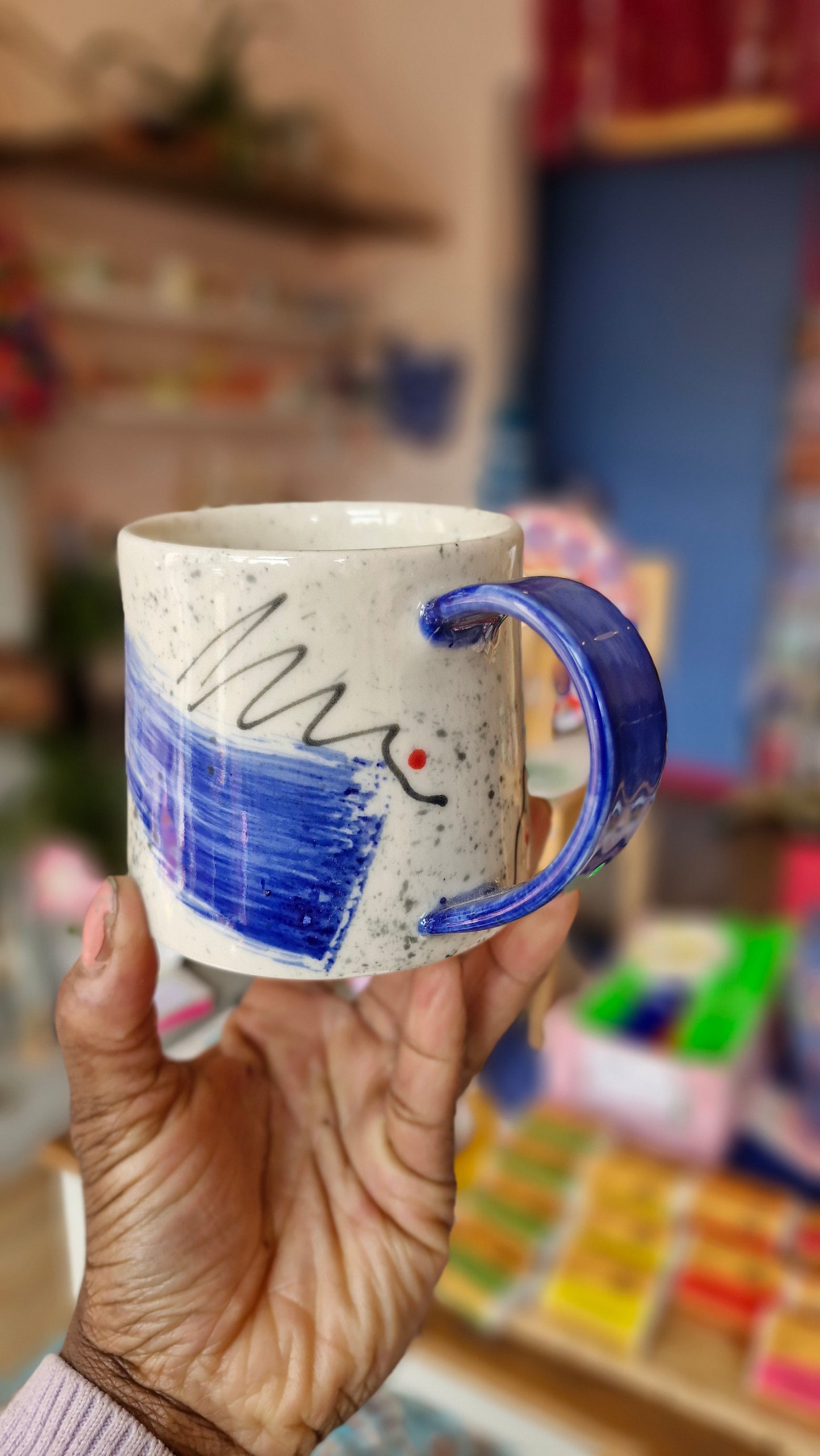 Graphic handmade ceramics mugs