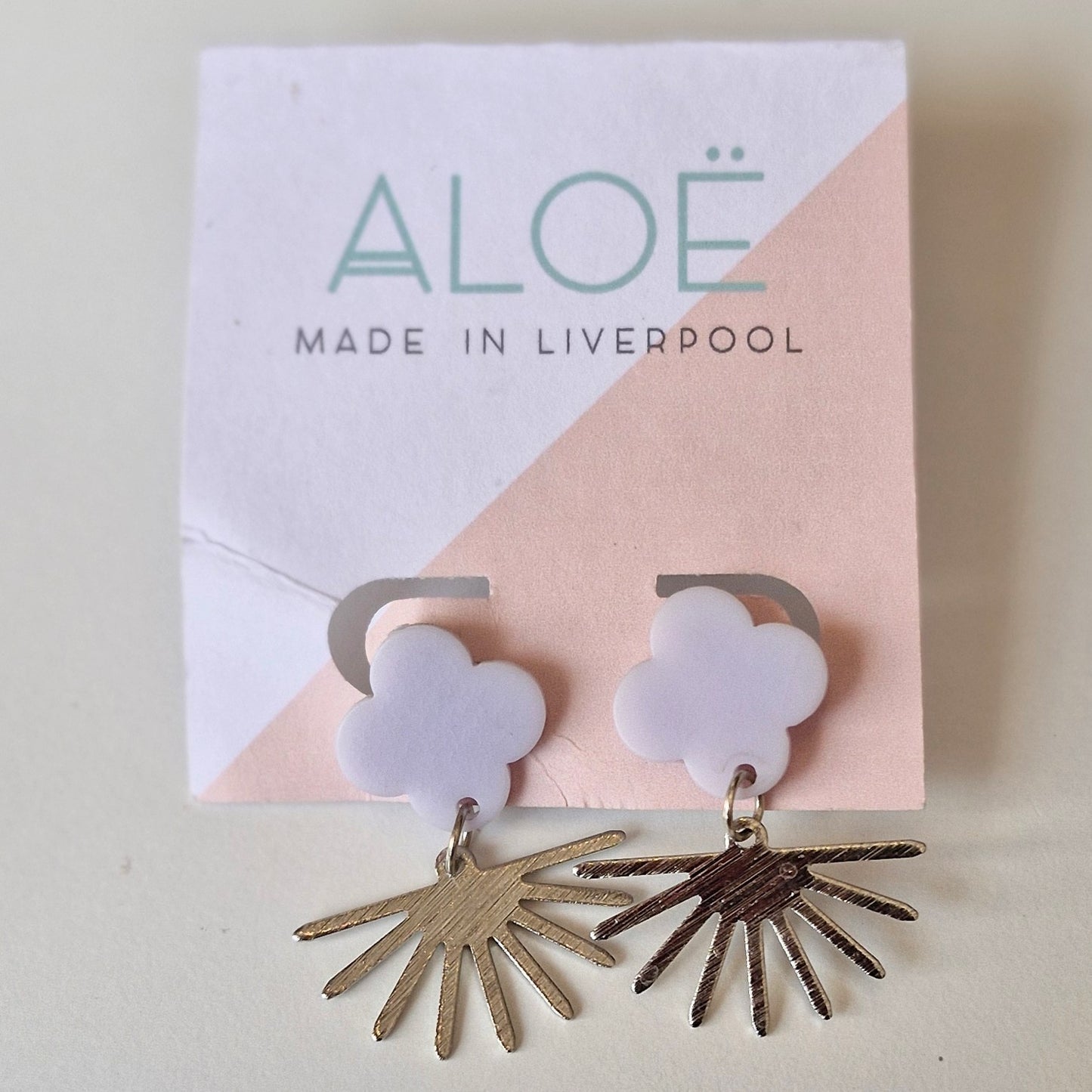 Soft lilac cloud burst stud earrings