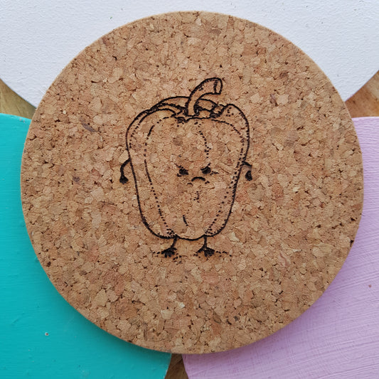 Furious Vegetable Army Cork Coasters