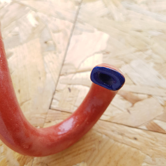 Red and Blue Twisty Coil Ceramic Ornament