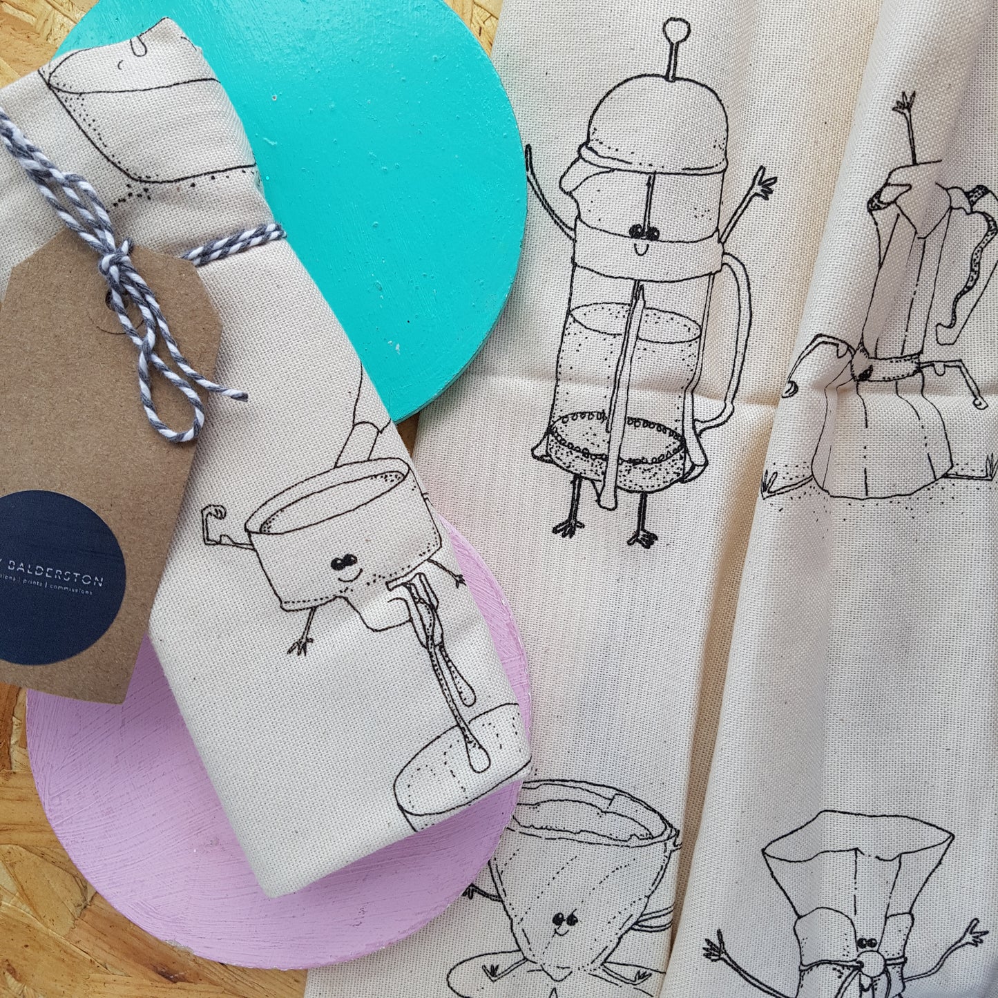 Coffee Pals Tea Towel