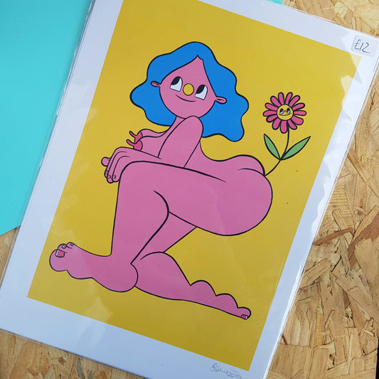 A4 Flower bum print
