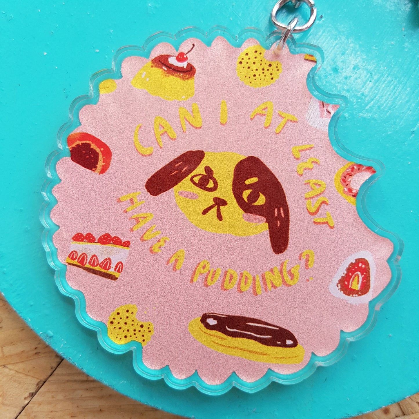 Pudding Pooch Recycled Acrylic Keyring