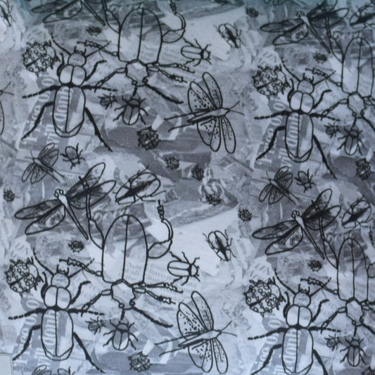 Bug printed hand stitched pillow