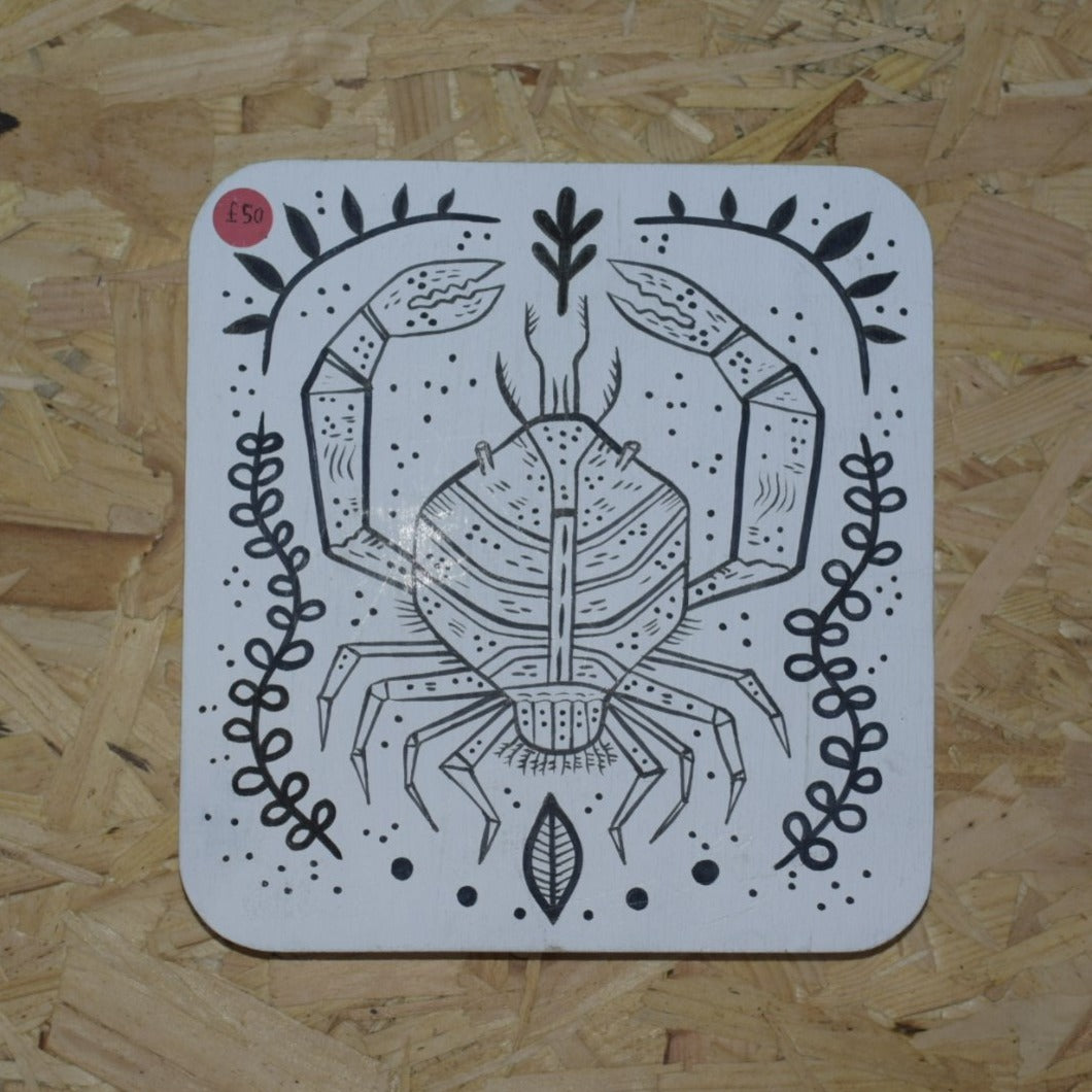 Crap illustration printed on woodblock