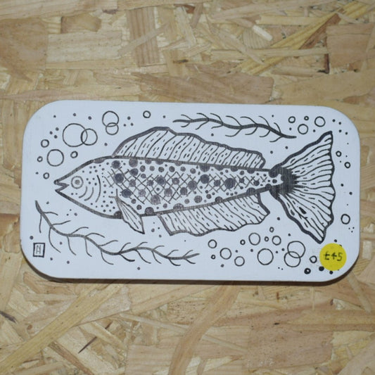 Woodblock fish illustration