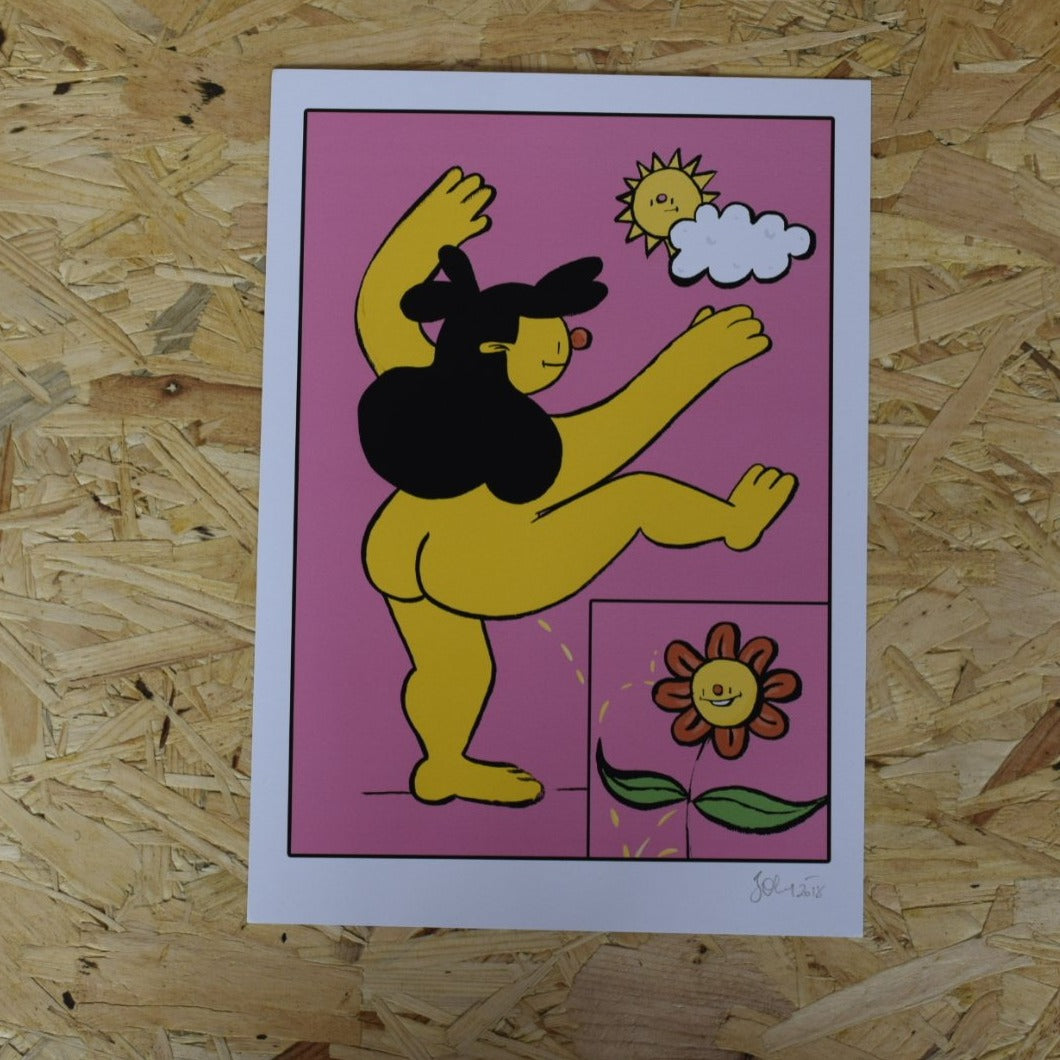A4 Outdoor naked yoga print