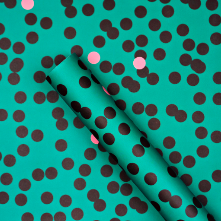 Green dot wrapping paper