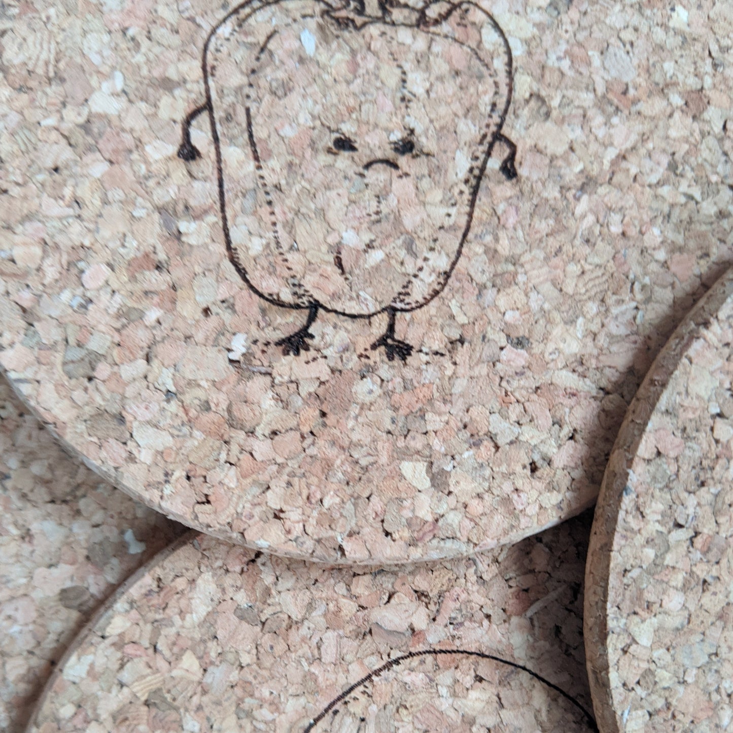 Furious Vegetable Army Cork Coasters