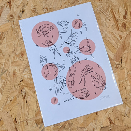 A4  pastel nudes Print