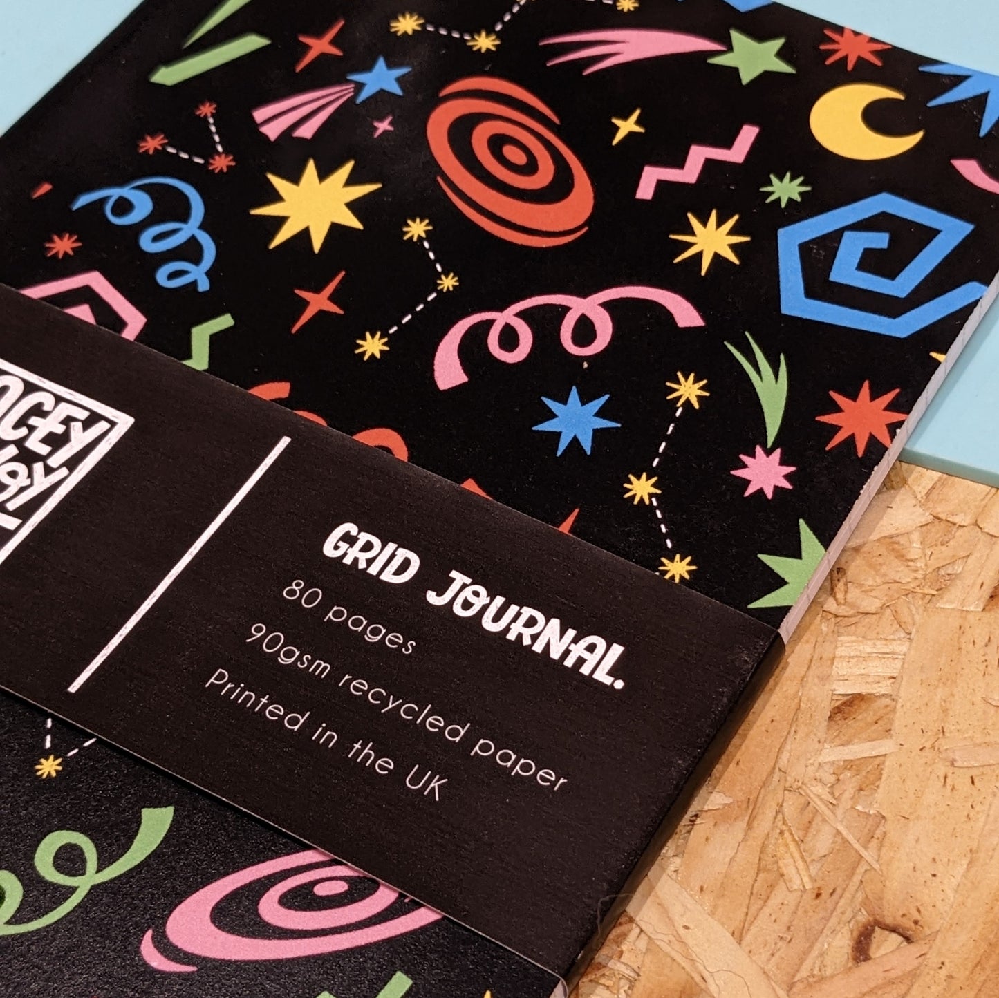 Firework print grid notebook