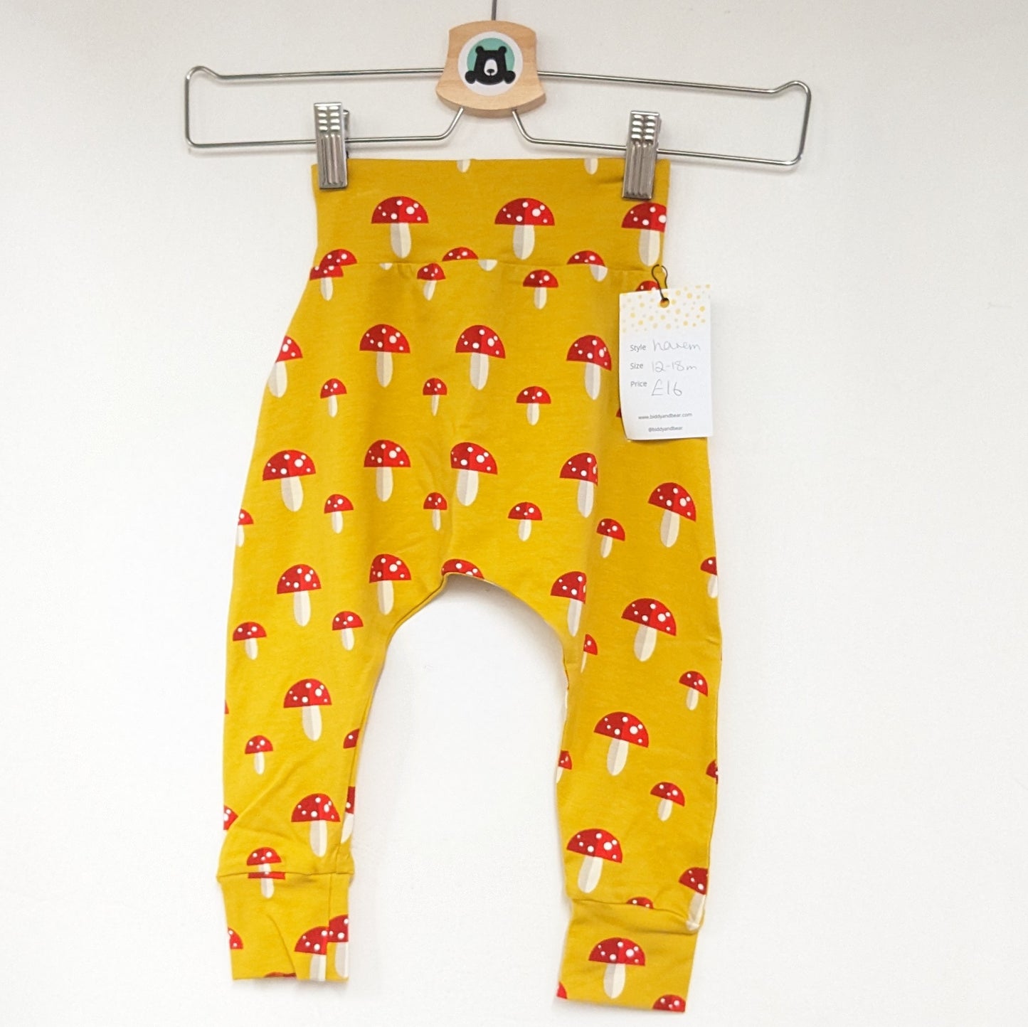 Fly agaric mushroom harem pants age 12-18 months