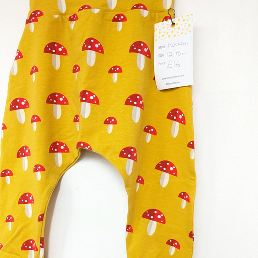 Fly agaric mushroom harem pants age 12-18 months