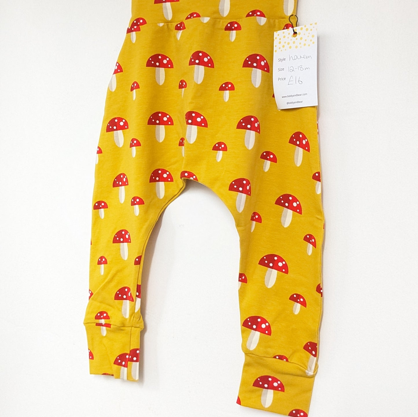 Fly agaric mushroom harem pants age 12-18 months