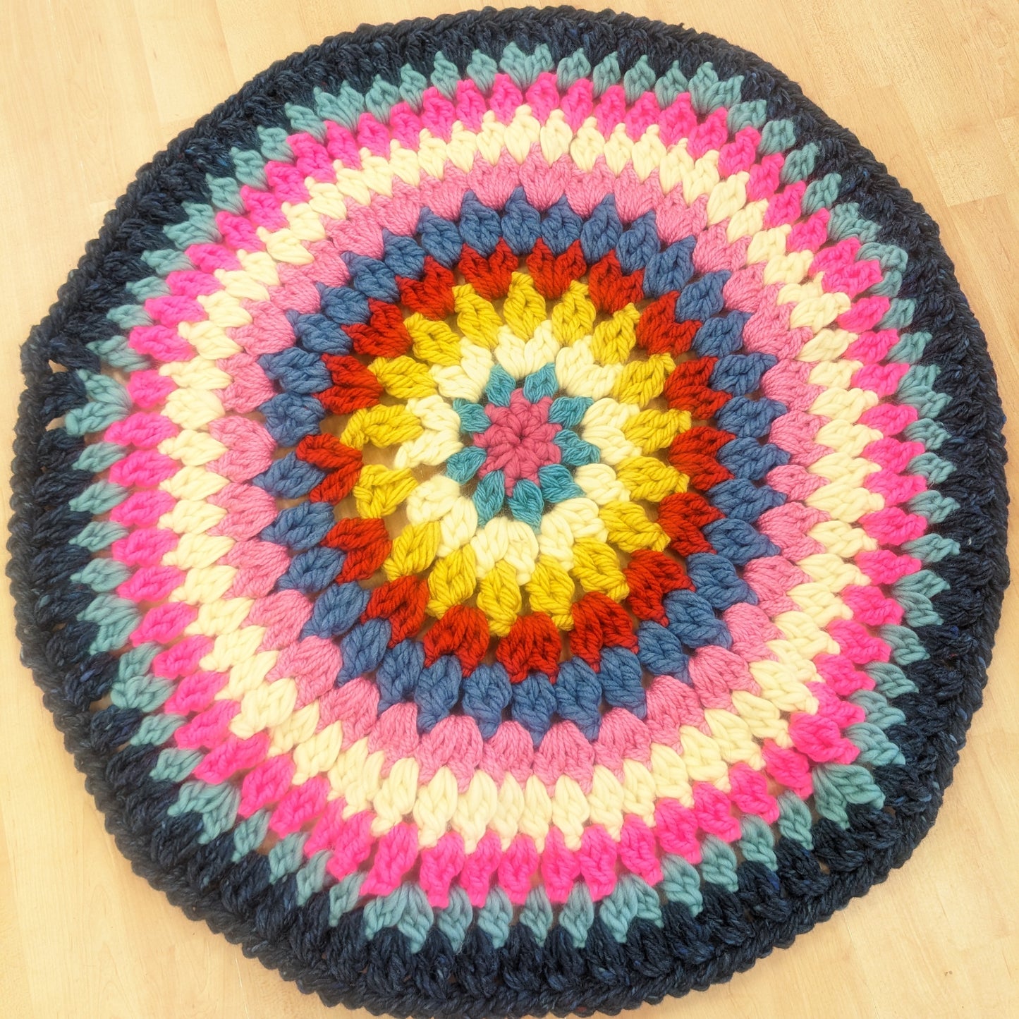Handmade Colourful crochet rug