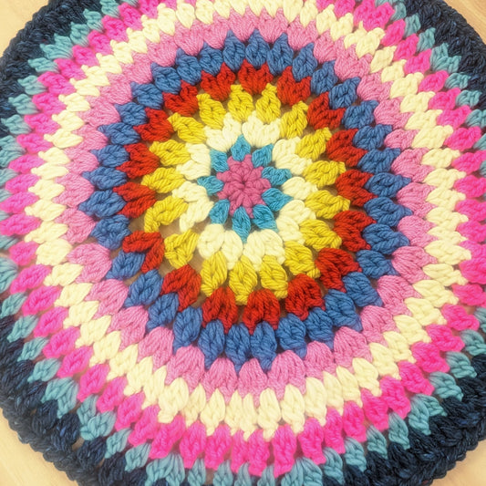 Handmade Colourful crochet rug