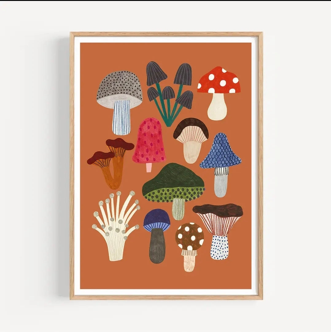 A4 Mushroom print