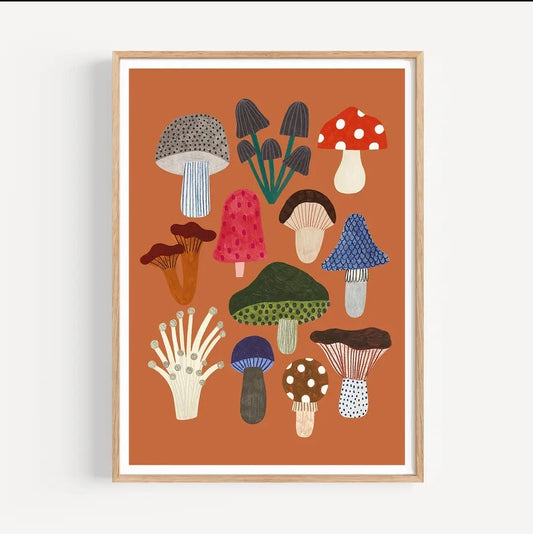 A4 Mushroom print