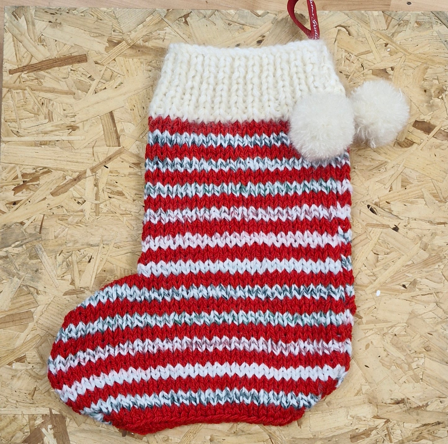 Hand knitted christmas stockings