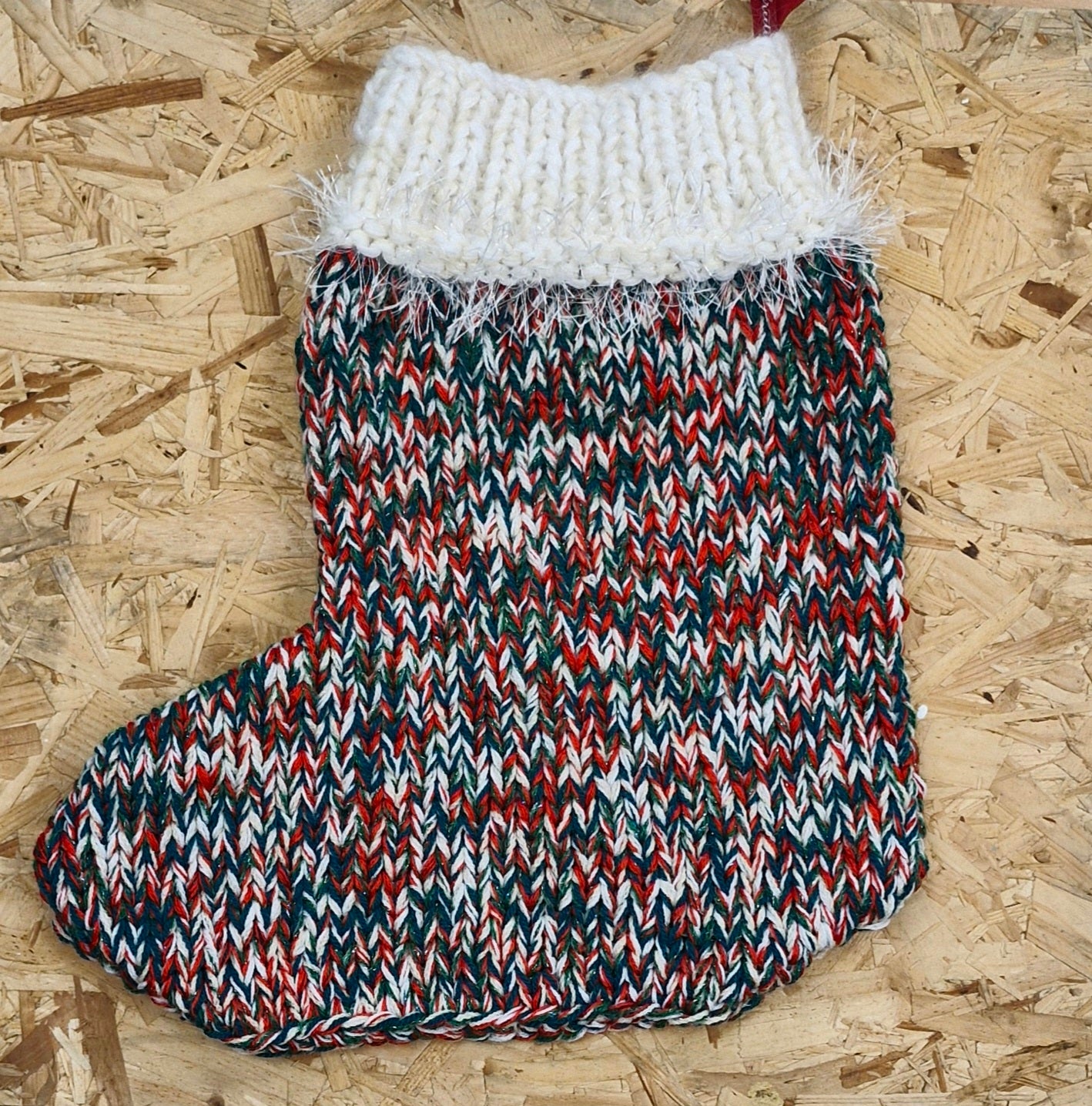 Hand knitted christmas stockings