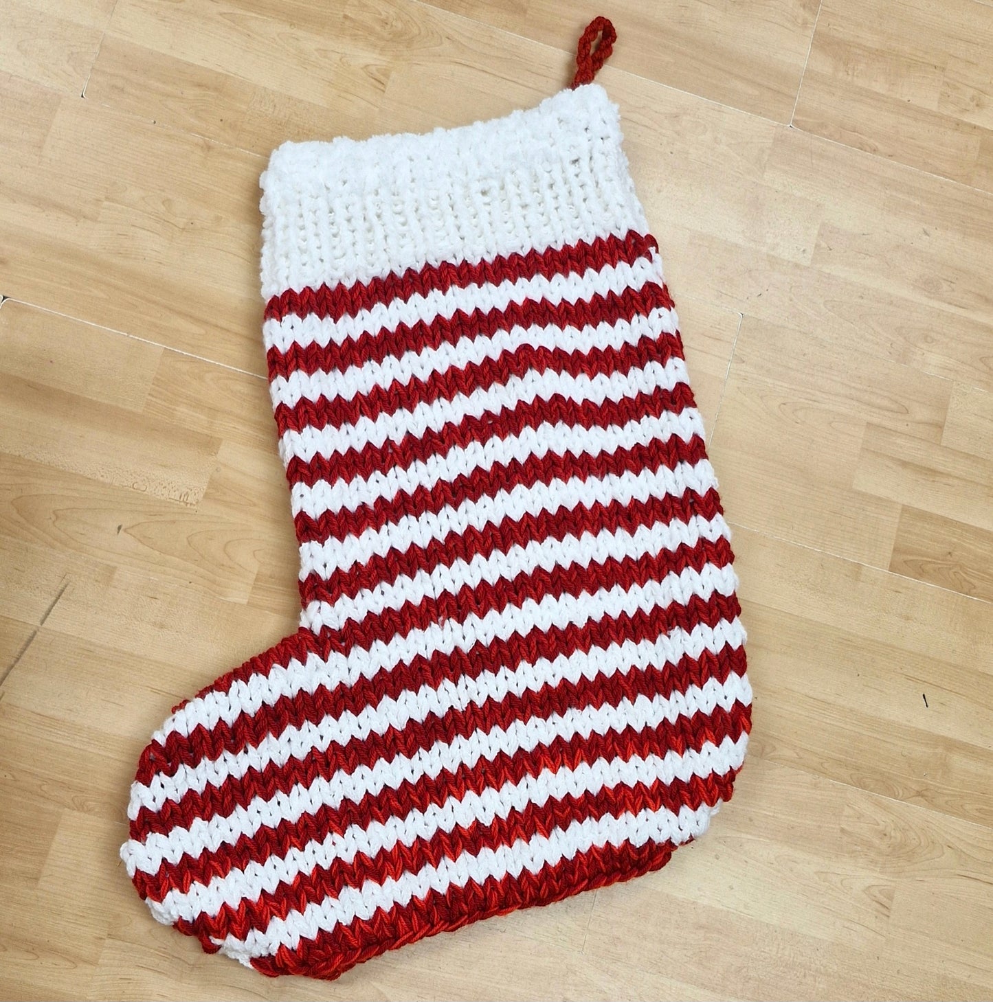 Hand knitted christmas stockings