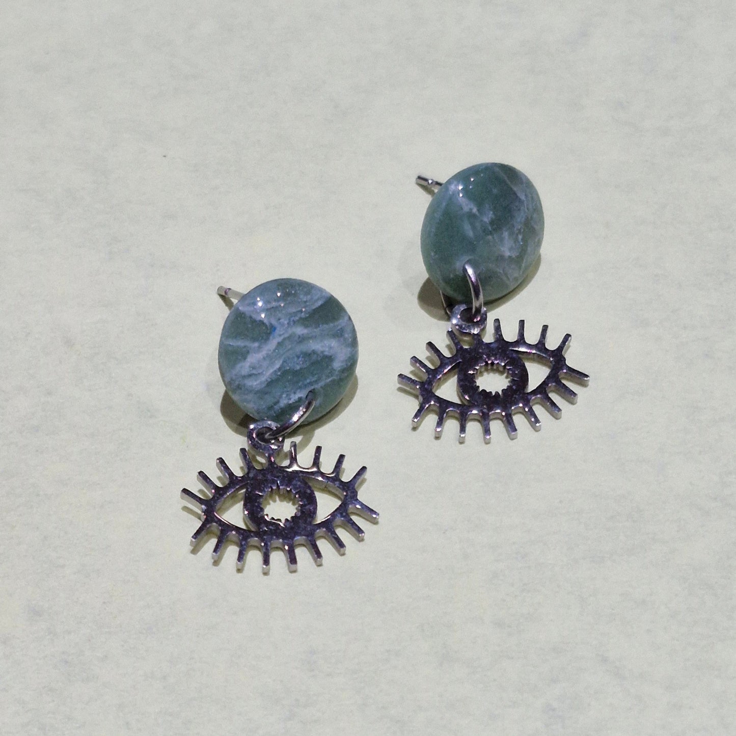 Blue quartz Charm studs