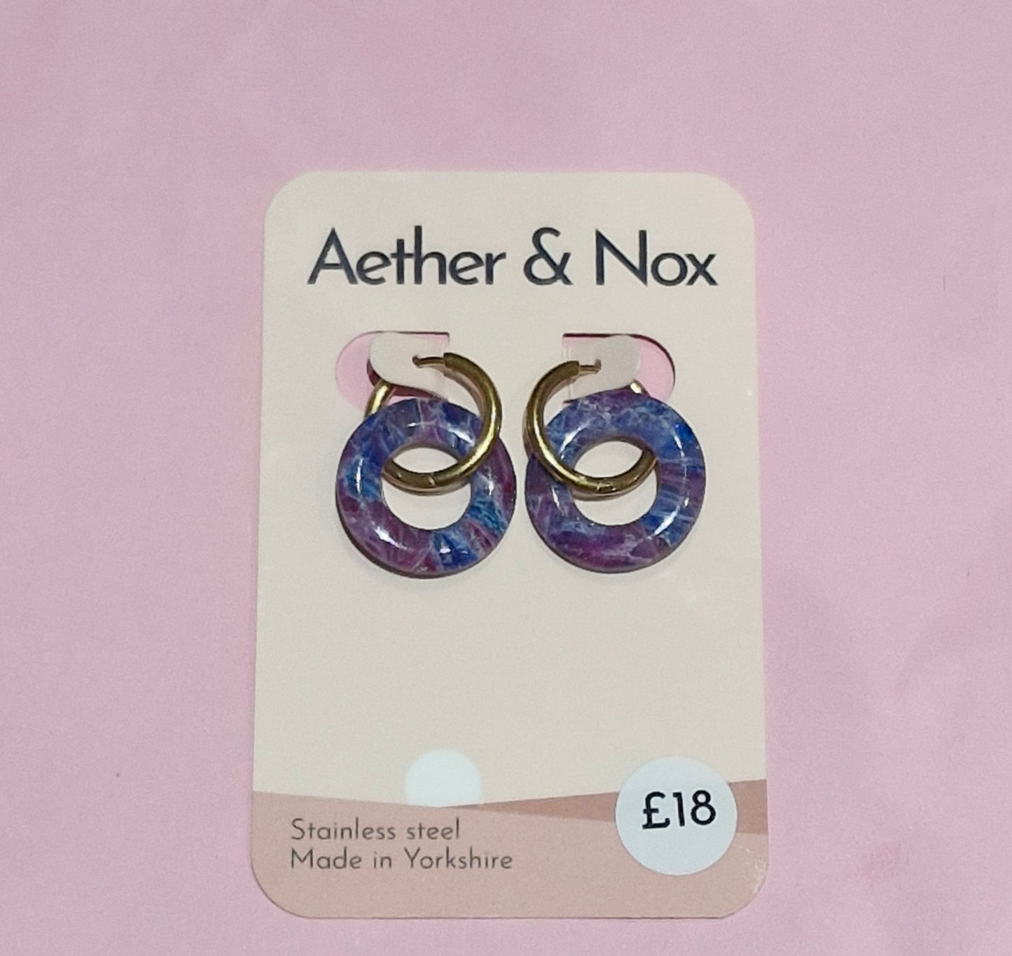 Purple quartz Double hoop earrings