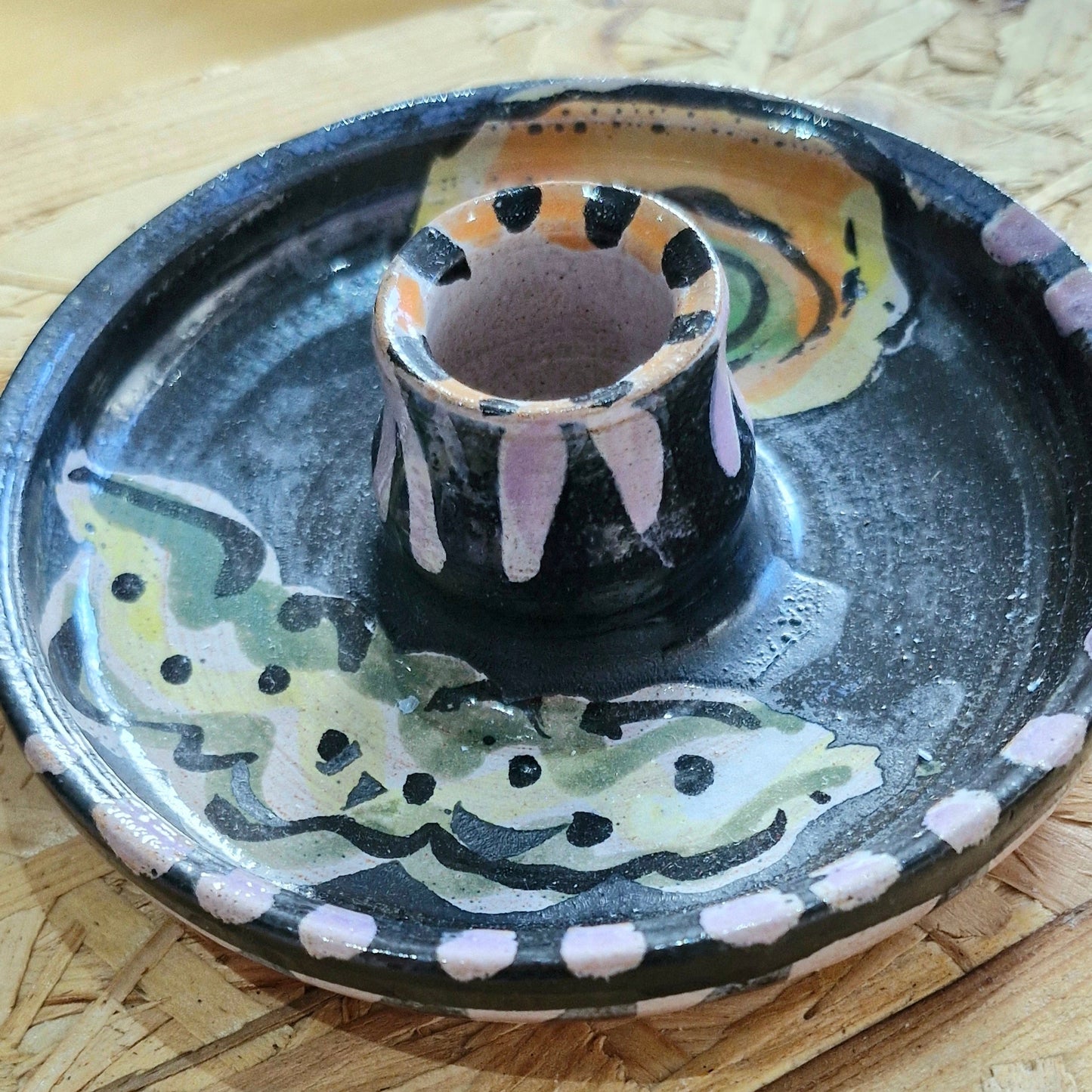 Ceramic patterned candle holders