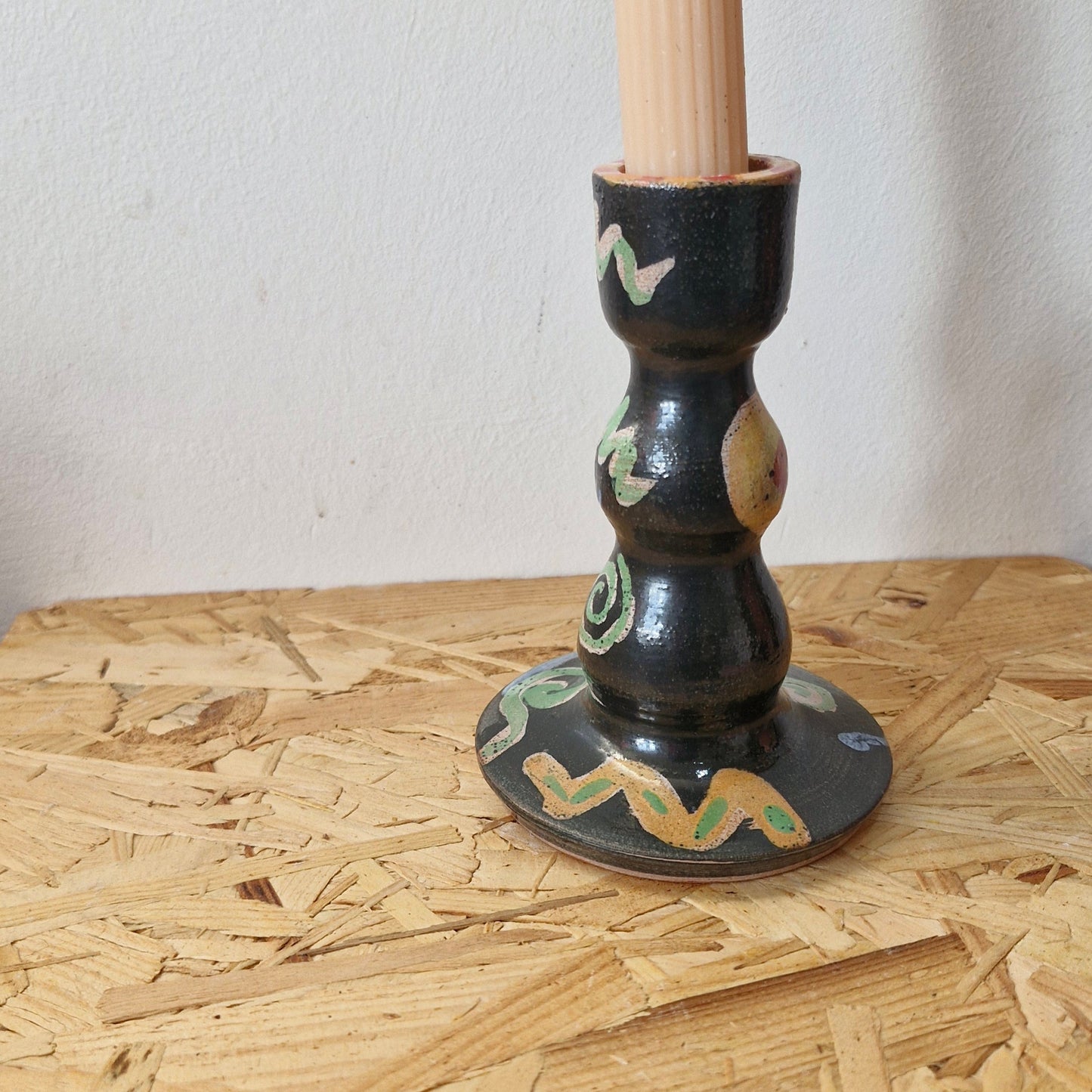 Tall Ceramic patterned candle holders