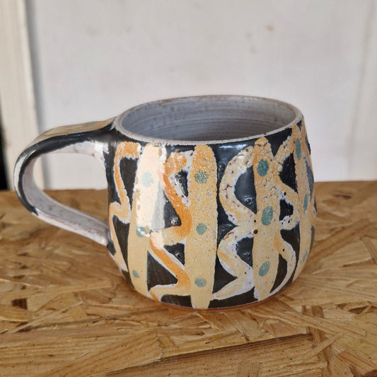 Aztec pattern inspired ceramic mug