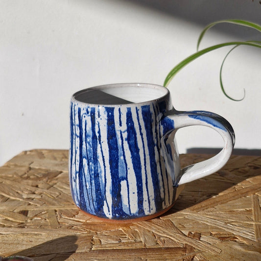 Relief pattern ceramic mug handmade in leeds