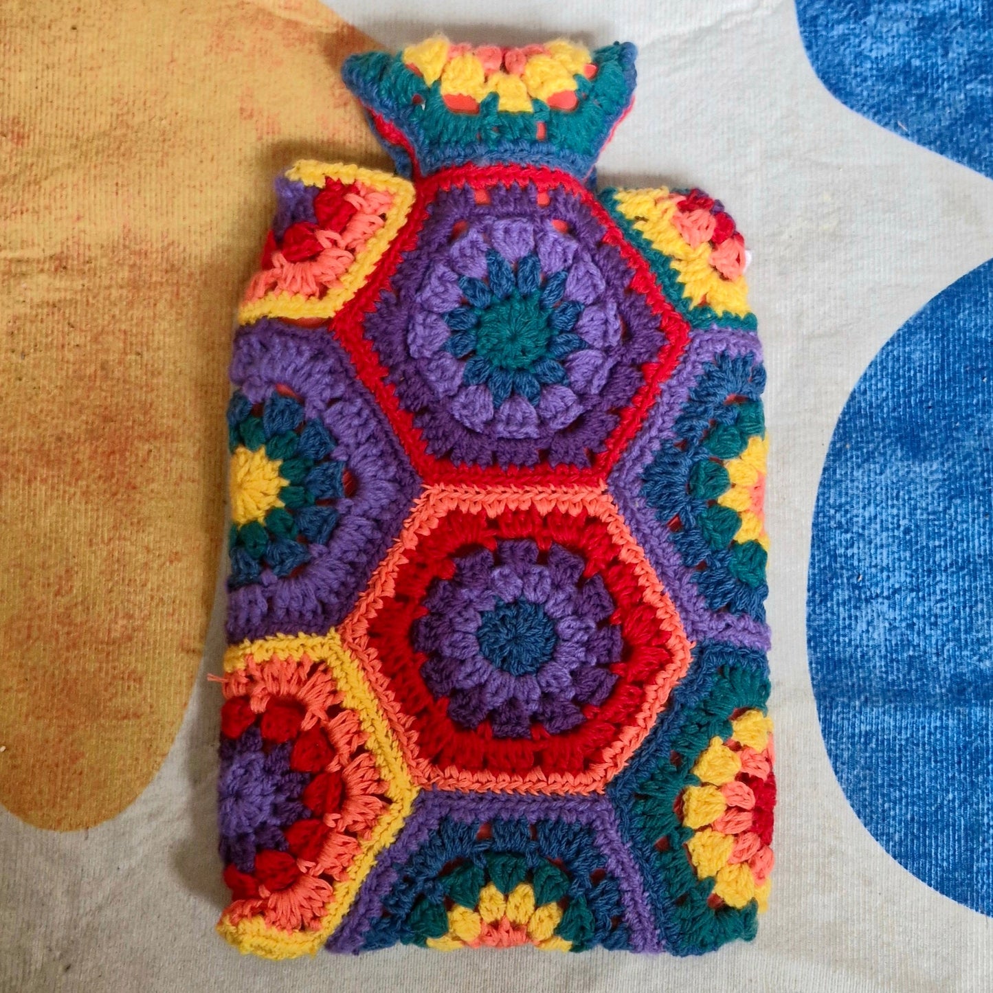 Granny square crochet hot water bottles