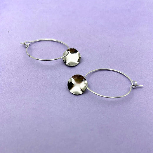 Silver double hoop earrings