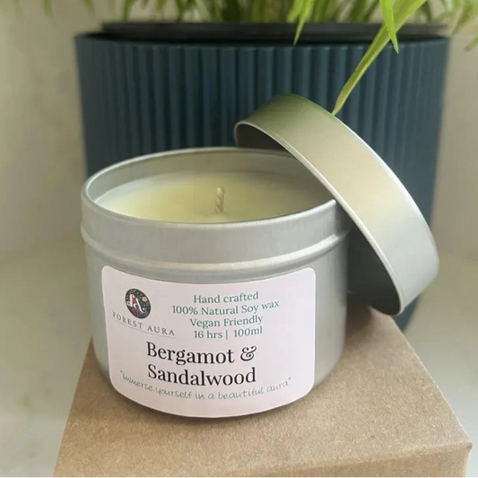 Bergamot & Sandalwood soy wax candle