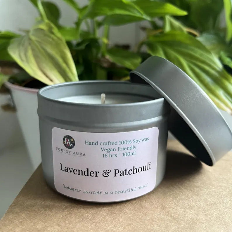 Lavender & Patchouli soy wax candle