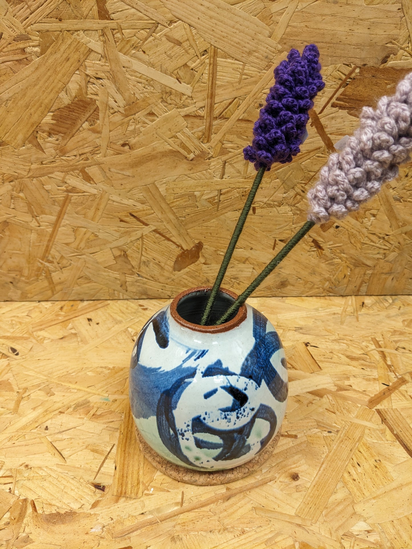 Swirl detail Ceramic Bud Vase handmade in Leeds