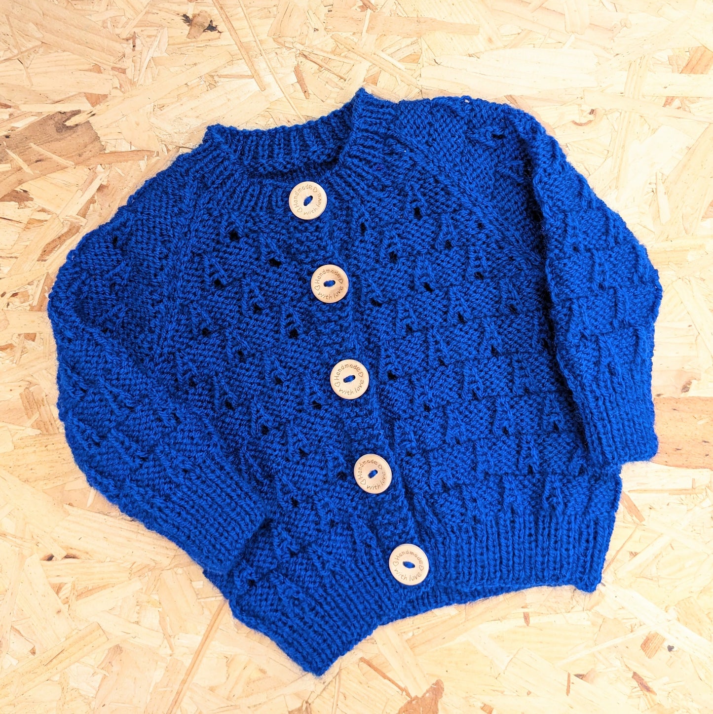 Electric blue knitted cardigan 6-9 months