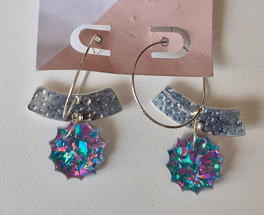 Silver Arch confetti stud earrings