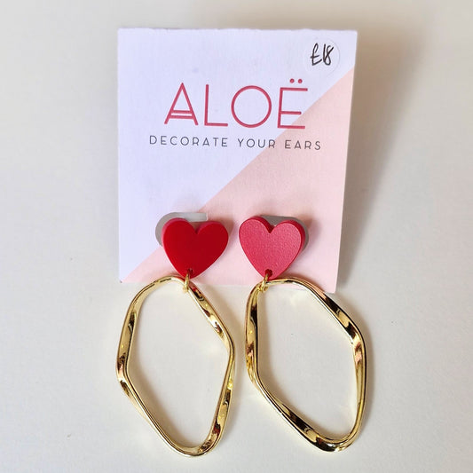 Heart irregular drop earrings